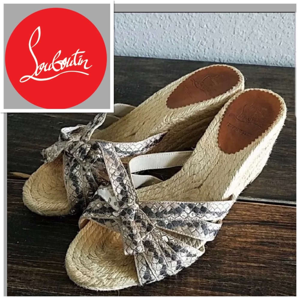 👠 Christian Louboutin Espadrilles 8 Wedge Spring